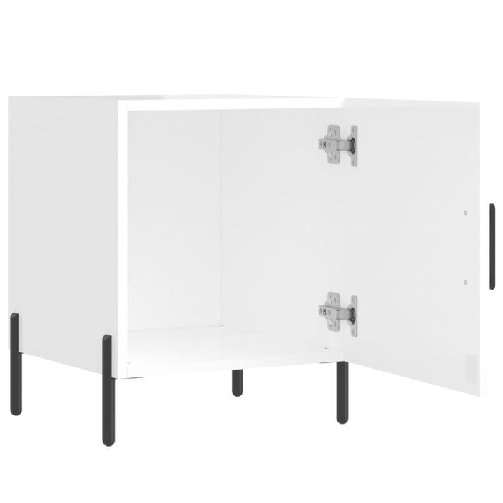 Tables de chevet 2 pcs blanc brillant 40x40x50 cm - Photo n°8