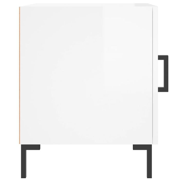 Tables de chevet 2 pcs blanc brillant 40x40x50 cm - Photo n°5