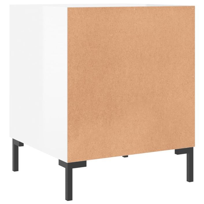 Tables de chevet 2 pcs blanc brillant 40x40x50 cm - Photo n°8