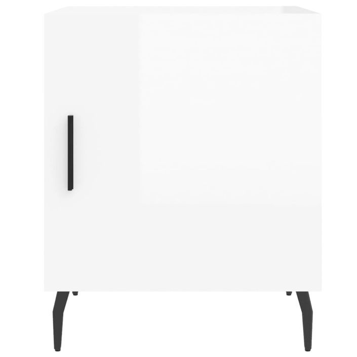 Tables de chevet 2 pcs blanc brillant 40x40x50 cm - Photo n°7