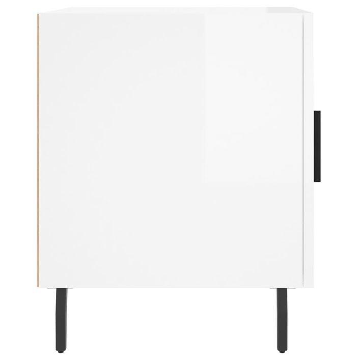 Tables de chevet 2 pcs blanc brillant 40x40x50 cm - Photo n°8