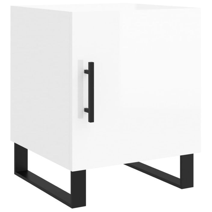 Tables de chevet 2 pcs blanc brillant 40x40x50 cm - Photo n°6