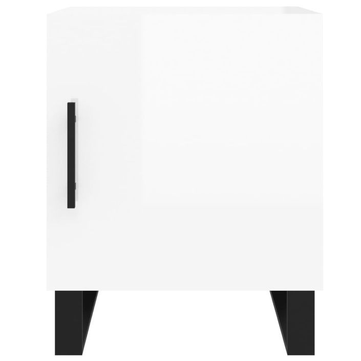 Tables de chevet 2 pcs blanc brillant 40x40x50 cm - Photo n°7