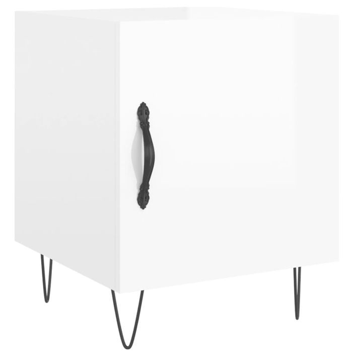 Tables de chevet 2 pcs blanc brillant 40x40x50 cm - Photo n°5