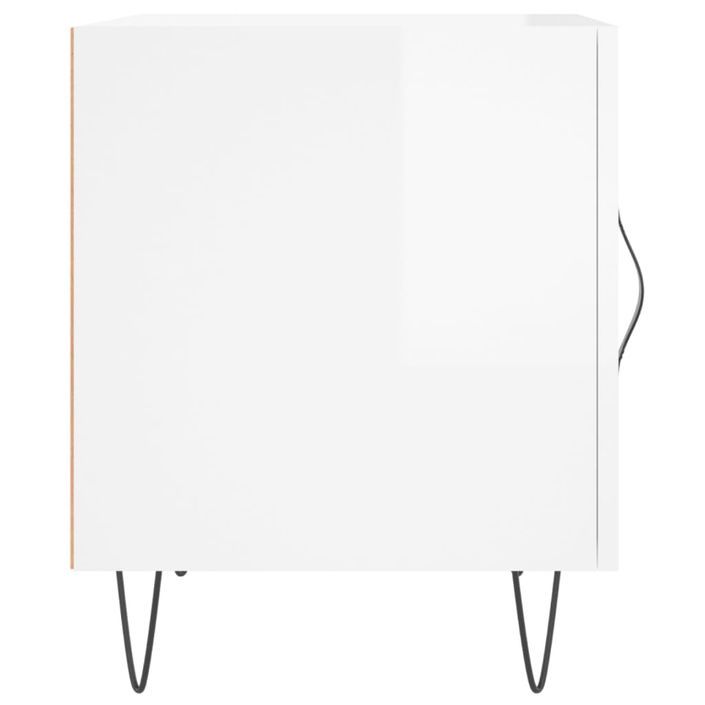 Tables de chevet 2 pcs blanc brillant 40x40x50 cm - Photo n°7