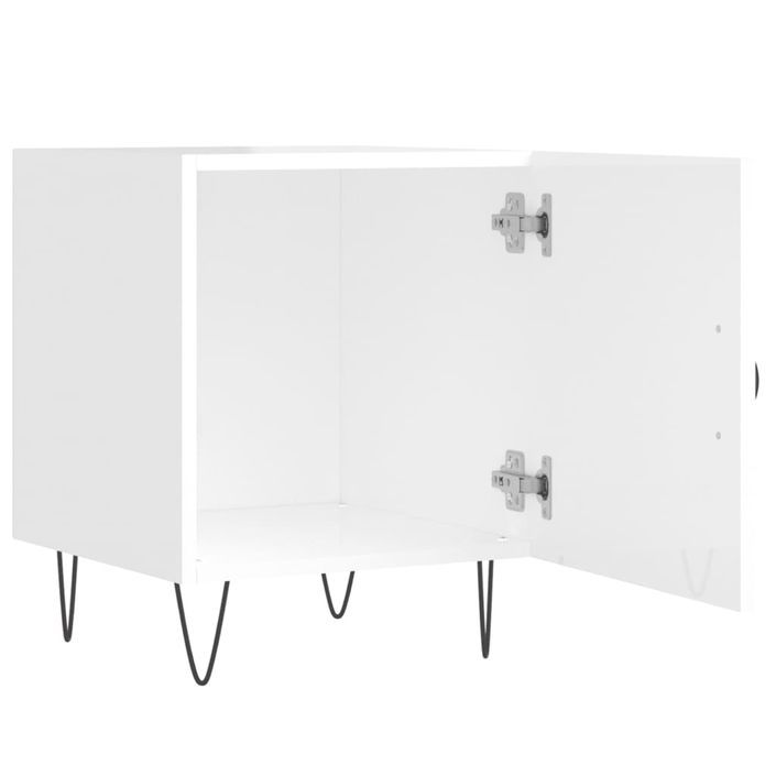 Tables de chevet 2 pcs blanc brillant 40x40x50 cm - Photo n°8