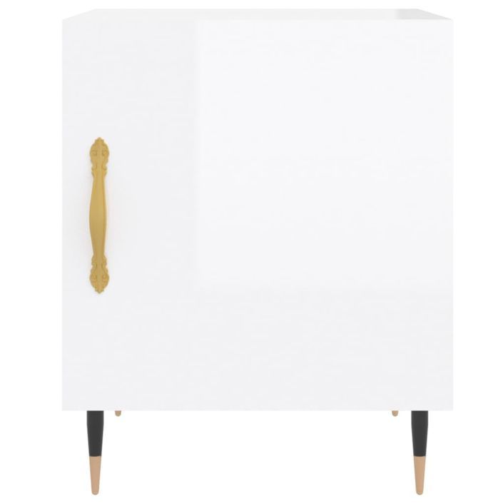 Tables de chevet 2 pcs blanc brillant 40x40x50 cm - Photo n°5