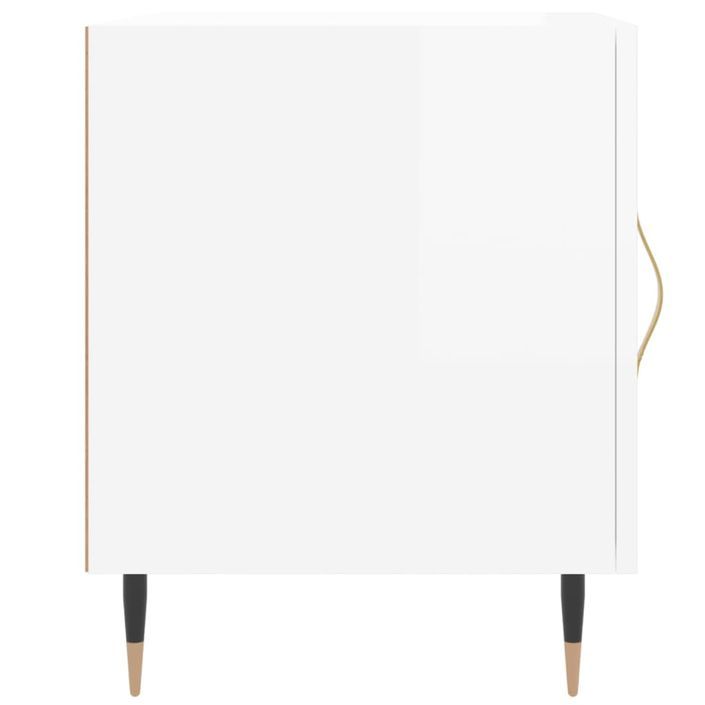 Tables de chevet 2 pcs blanc brillant 40x40x50 cm - Photo n°6