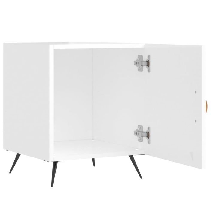 Tables de chevet 2 pcs blanc brillant 40x40x50 cm - Photo n°5