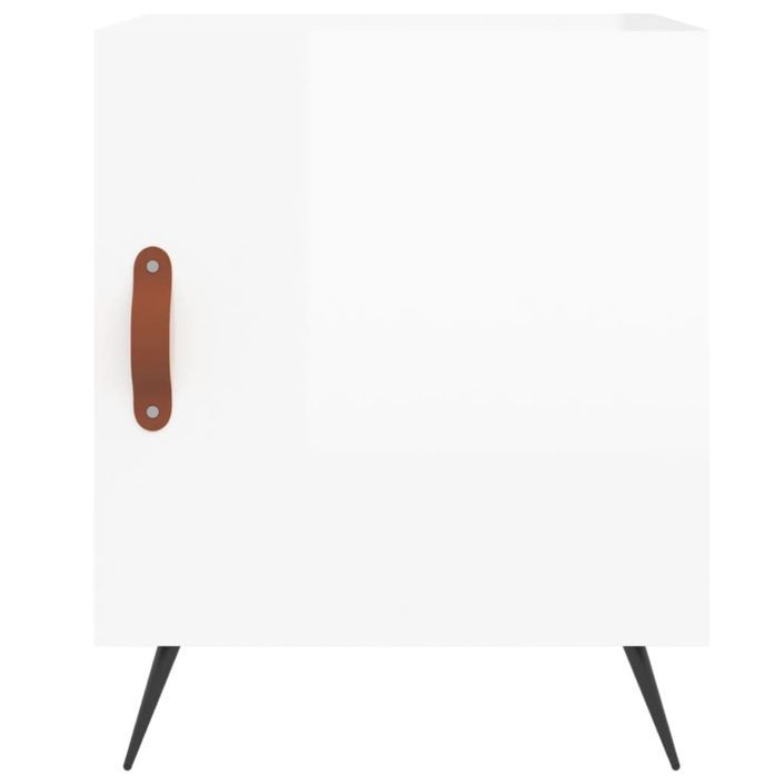 Tables de chevet 2 pcs blanc brillant 40x40x50 cm - Photo n°6