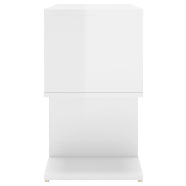 Tables de chevet 2 pcs Blanc brillant 50x30x51,5 cm - Photo n°6