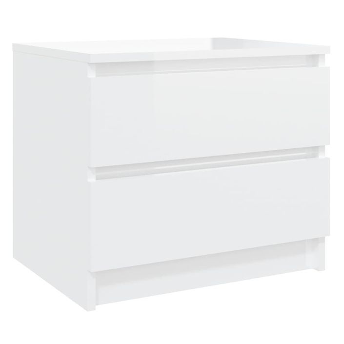 Tables de chevet 2 pcs Blanc brillant 50x39x43,5 cm - Photo n°4