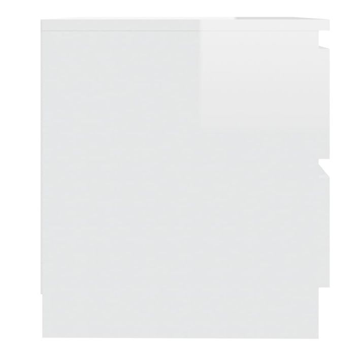 Tables de chevet 2 pcs Blanc brillant 50x39x43,5 cm - Photo n°6