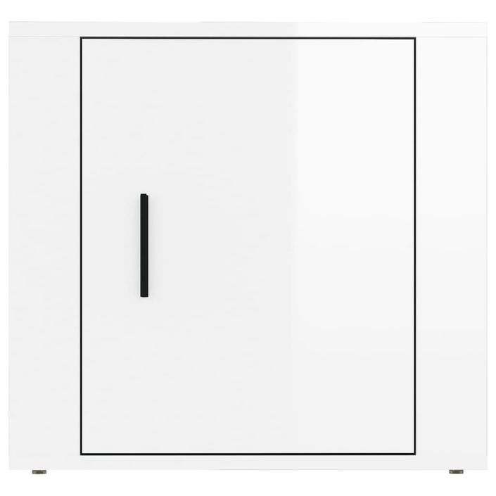 Tables de chevet 2 pcs Blanc brillant 50x39x47 cm - Photo n°6