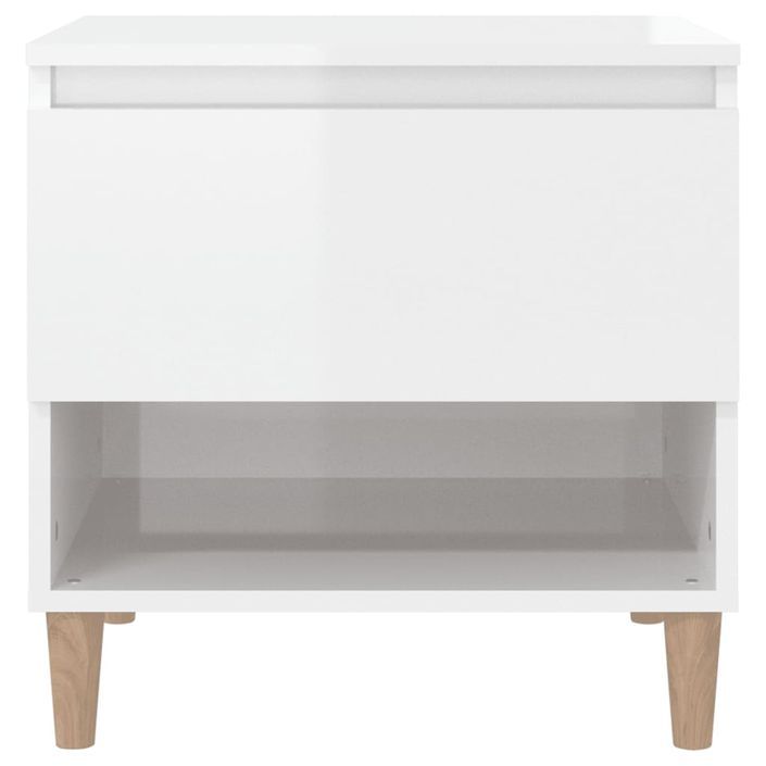 Tables de chevet 2 pcs Blanc brillant 50x46x50 cm - Photo n°5