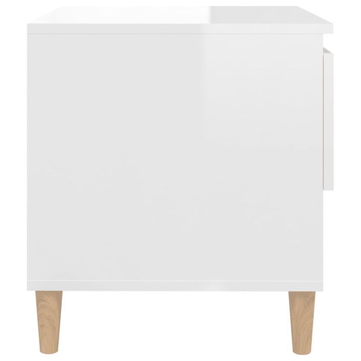 Tables de chevet 2 pcs Blanc brillant 50x46x50 cm - Photo n°6