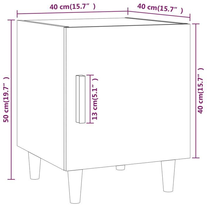 Tables de chevet 2 pcs Blanc brillant Bois d'ingénierie 2 - Photo n°10