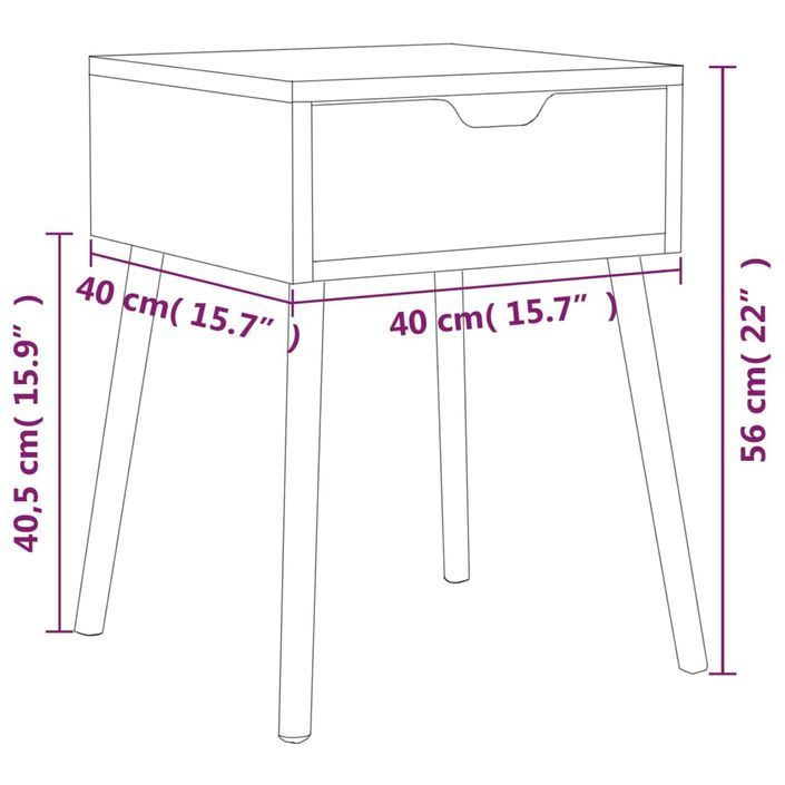 Tables de chevet 2 pcs Blanc/chêne sonoma Bois d'ingénierie - Photo n°10