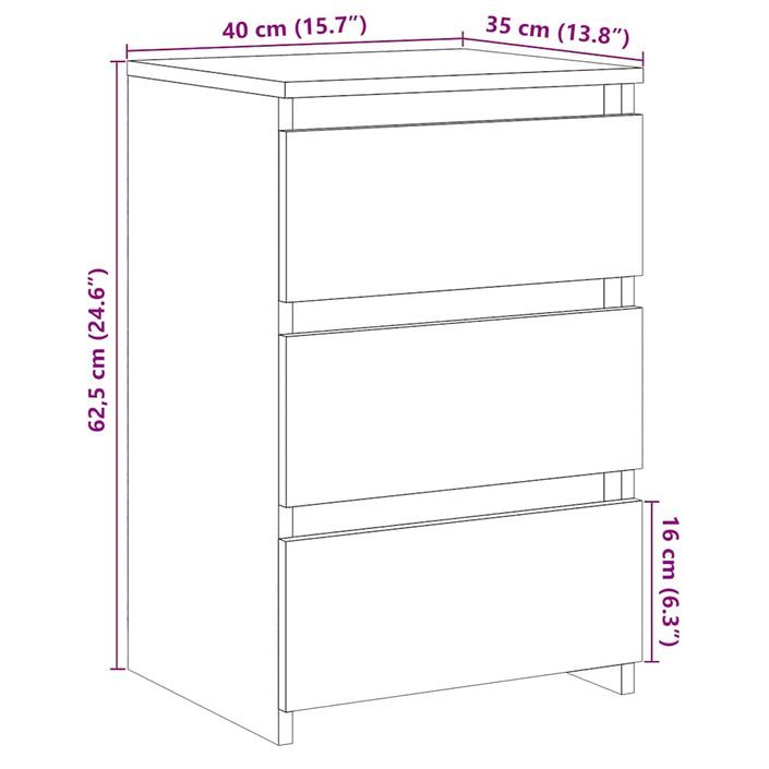 Tables de chevet 2 pcs chêne artisanal bois d'ingénierie - Photo n°11