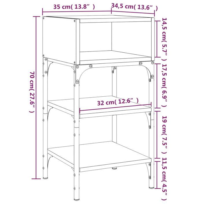 Tables de chevet 2 pcs chêne marron 35x34,5x70 cm - Photo n°10