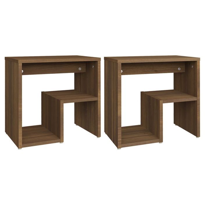 Tables de chevet 2 pcs Chêne marron 40x30x40 cm Bois ingénierie - Photo n°2