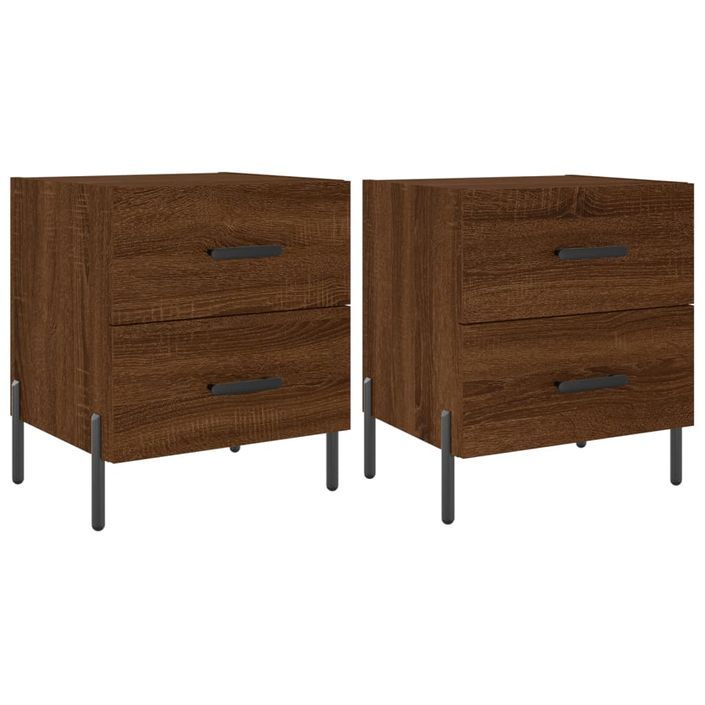 Tables de chevet 2 pcs chêne marron 40x35x47,5 cm - Photo n°1