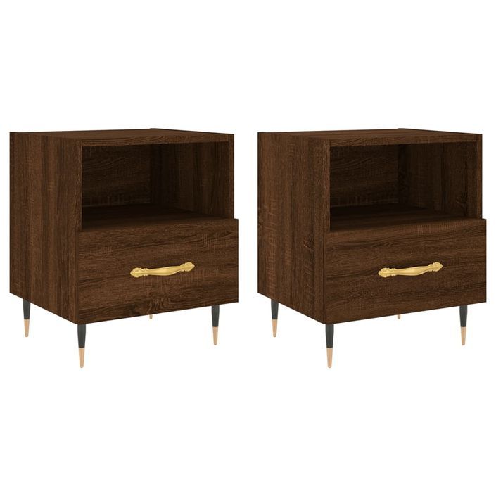 Tables de chevet 2 pcs chêne marron 40x35x47,5 cm - Photo n°1