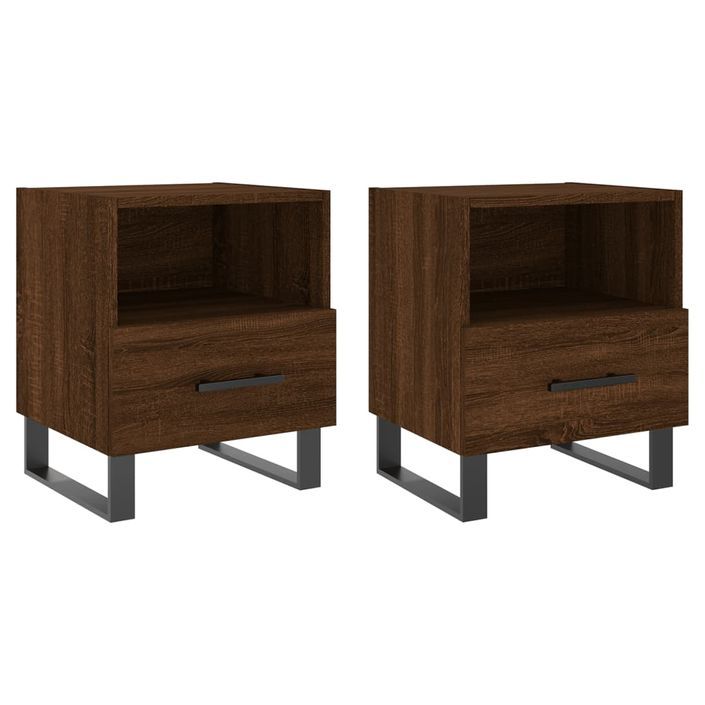 Tables de chevet 2 pcs chêne marron 40x35x47,5 cm - Photo n°1