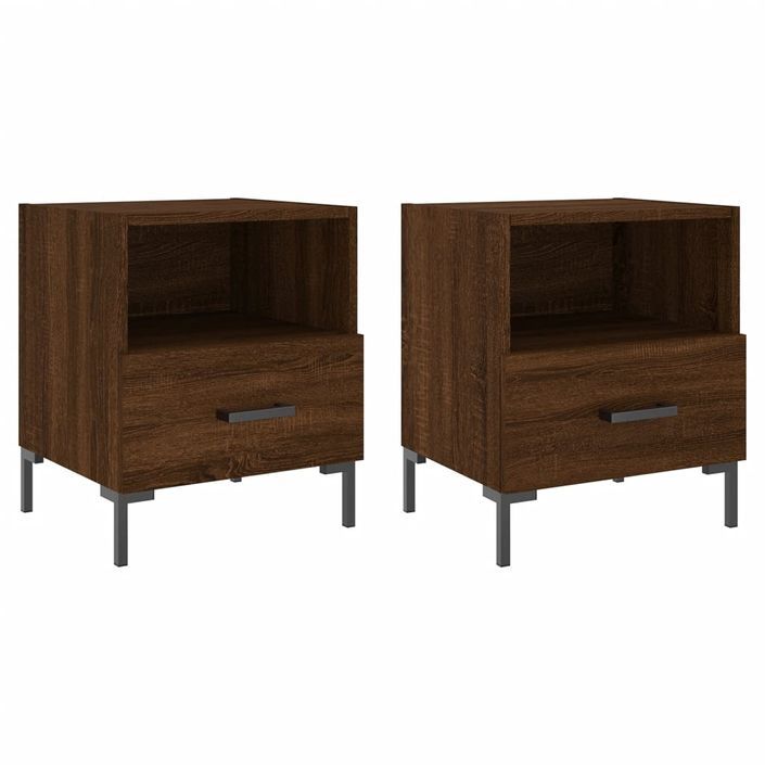 Tables de chevet 2 pcs chêne marron 40x35x47,5 cm - Photo n°1