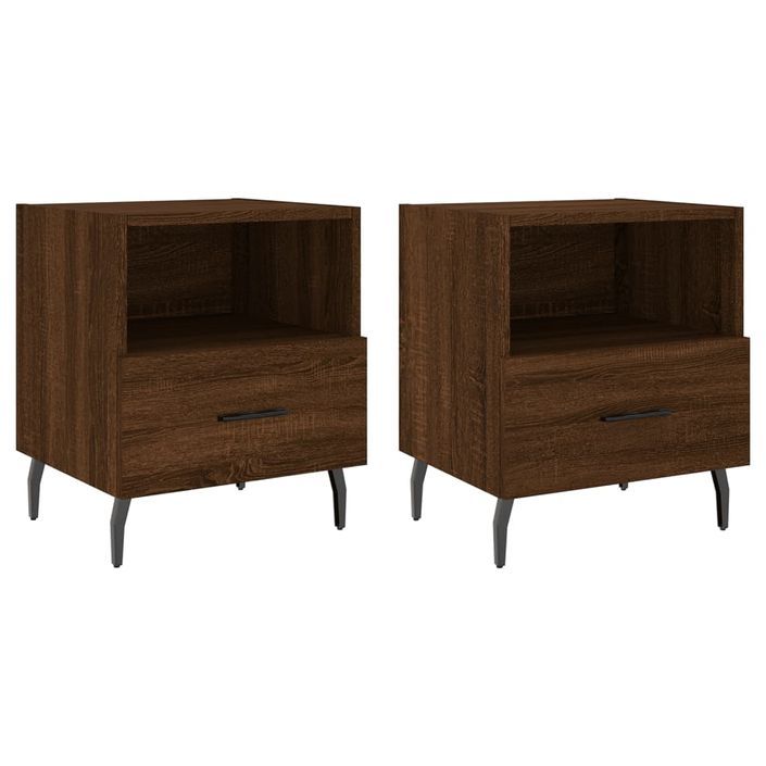 Tables de chevet 2 pcs chêne marron 40x35x47,5 cm - Photo n°1