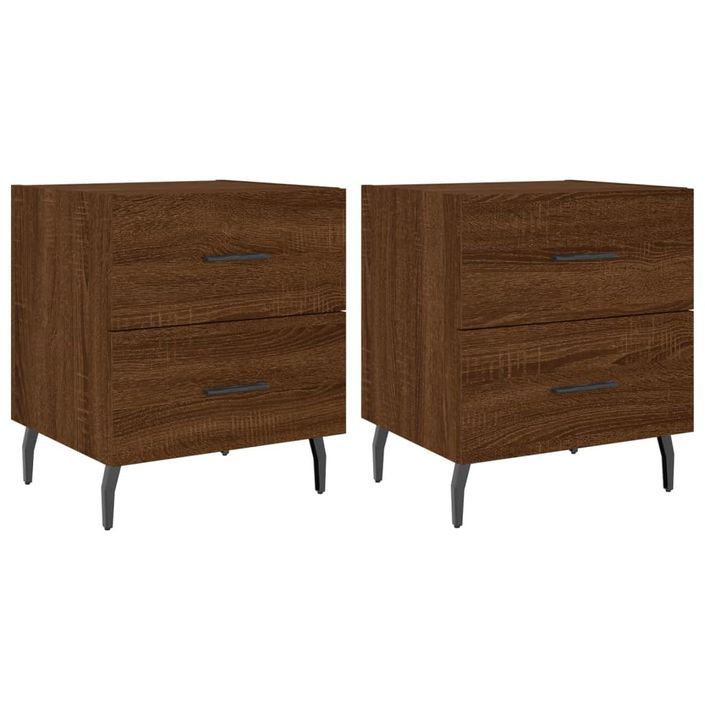 Tables de chevet 2 pcs chêne marron 40x35x47,5 cm - Photo n°2