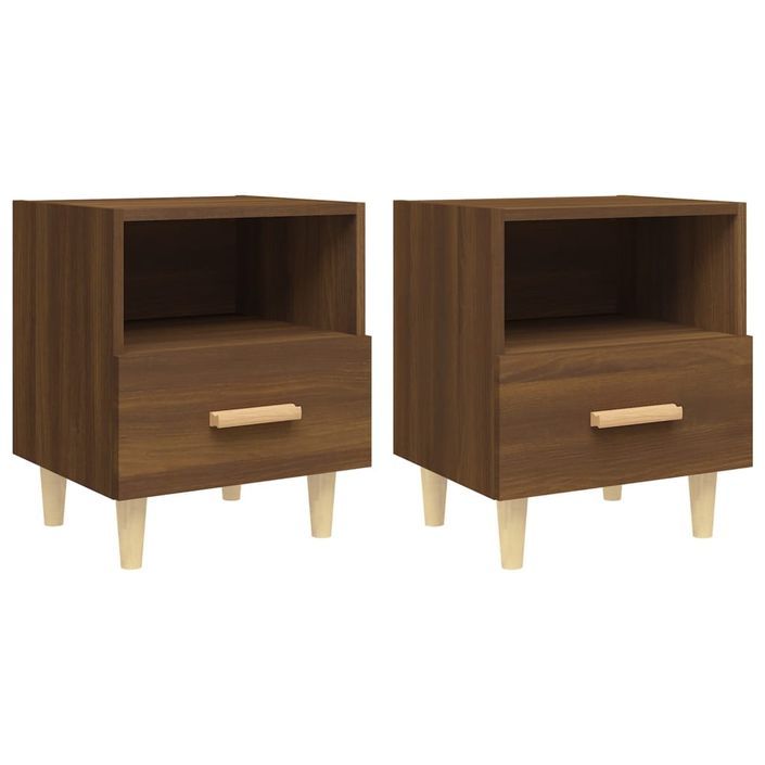 Tables de chevet 2 pcs Chêne marron 40x35x47 cm - Photo n°2