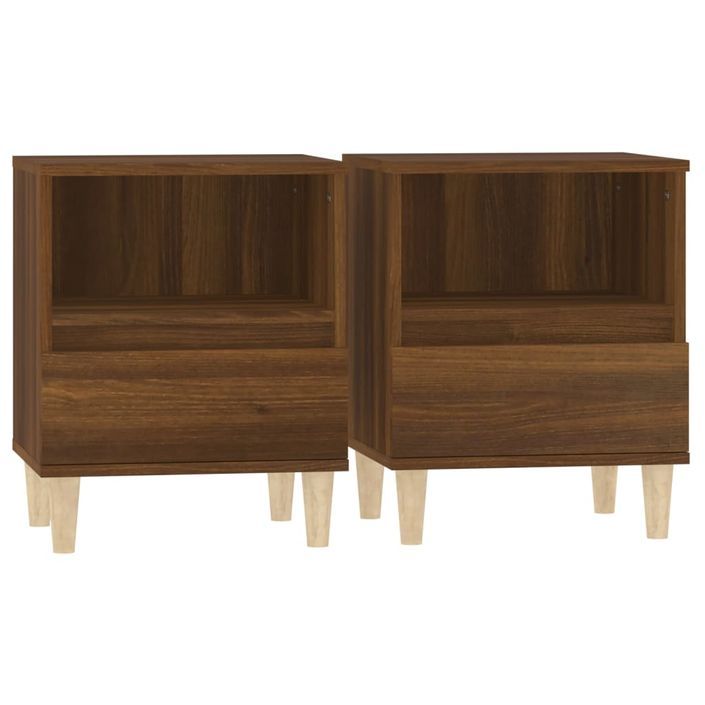 Tables de chevet 2 pcs Chêne marron 40x35x50 cm - Photo n°2