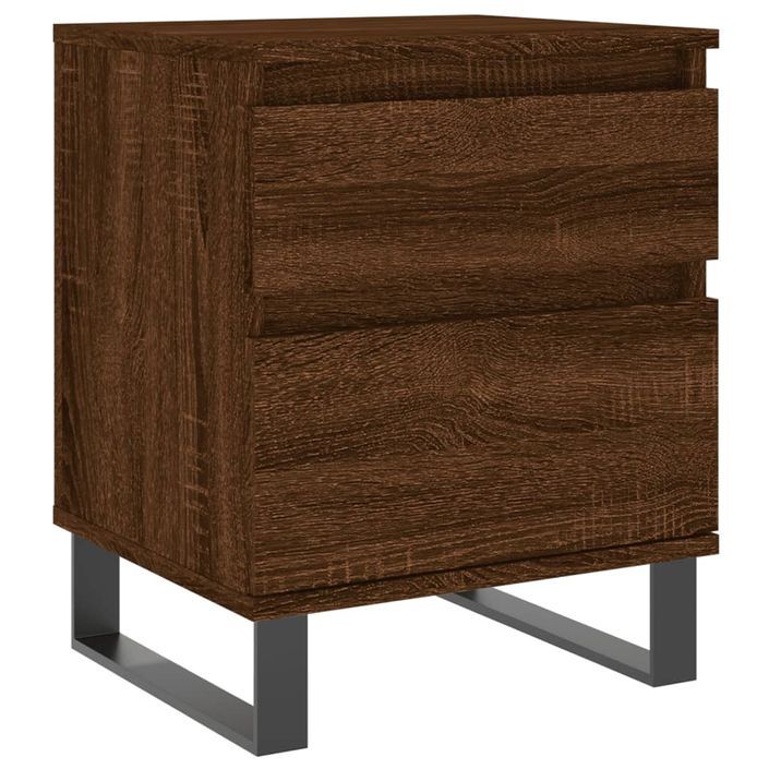 Tables de chevet 2 pcs chêne marron 40x35x50 cm bois ingénierie - Photo n°5