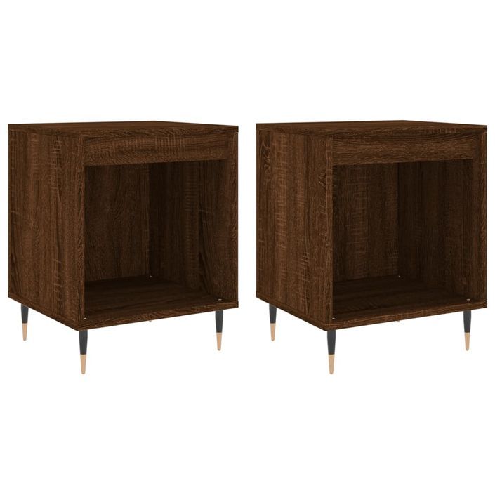 Tables de chevet 2 pcs chêne marron 40x35x50 cm bois ingénierie - Photo n°1