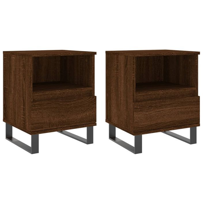 Tables de chevet 2 pcs chêne marron 40x35x50 cm bois ingénierie - Photo n°1