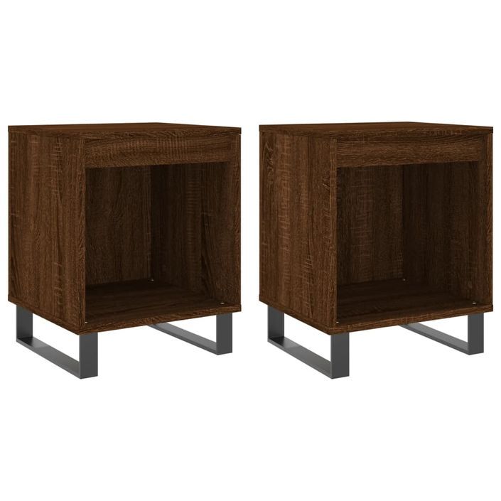 Tables de chevet 2 pcs chêne marron 40x35x50 cm bois ingénierie - Photo n°1