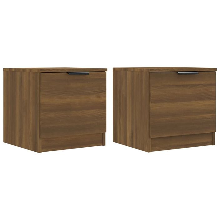 Tables de chevet 2 pcs Chêne marron 40x39x40 cm - Photo n°2