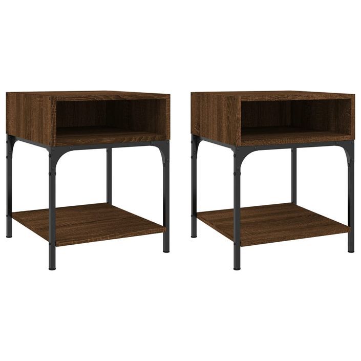 Tables de chevet 2 pcs chêne marron 40x41x50 cm bois ingénierie - Photo n°1