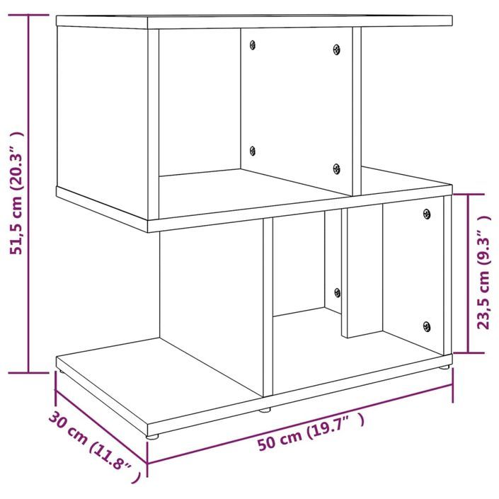 Tables de chevet 2 pcs Chêne marron 50x30x51,5 cm - Photo n°8