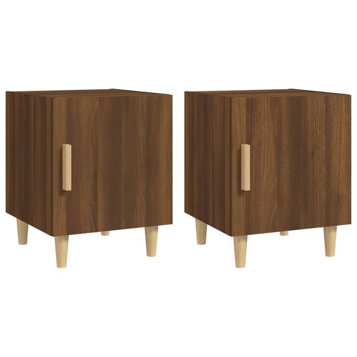 Tables de chevet 2 pcs Chêne marron Bois d'ingénierie 2 - Photo n°2