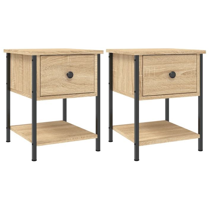 Tables de chevet 2 pcs chêne sonoma 34x35,5x45 cm - Photo n°2