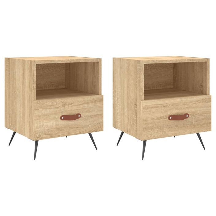 Tables de chevet 2 pcs chêne sonoma 40x35x47,5 cm - Photo n°1