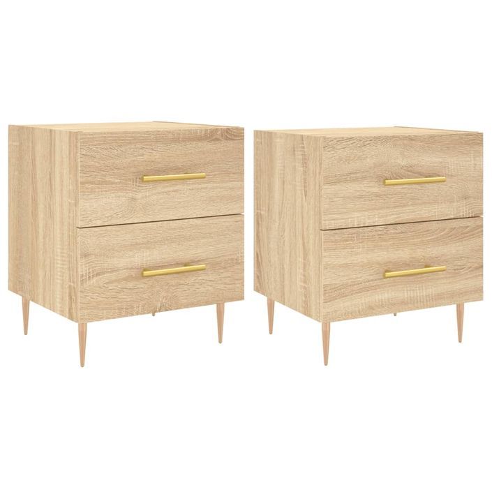 Tables de chevet 2 pcs chêne sonoma 40x35x47,5 cm - Photo n°1