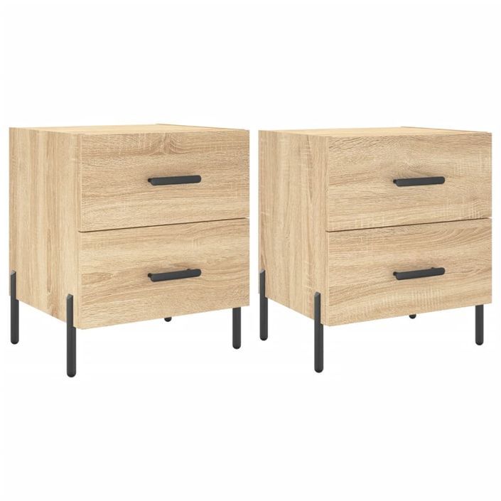 Tables de chevet 2 pcs chêne sonoma 40x35x47,5 cm - Photo n°1