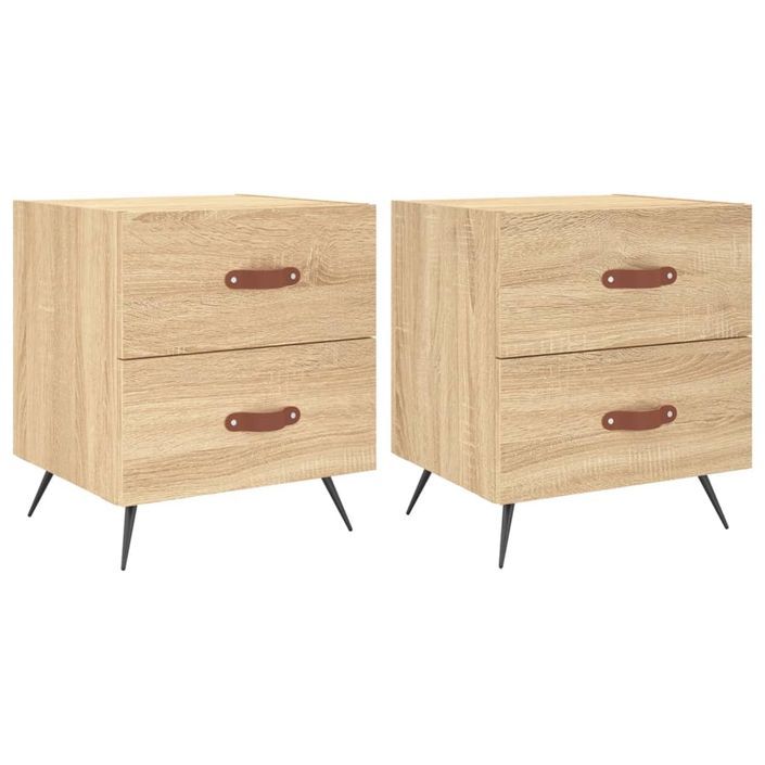 Tables de chevet 2 pcs chêne sonoma 40x35x47,5 cm - Photo n°1