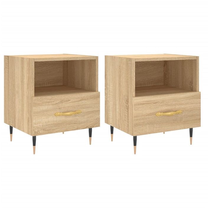 Tables de chevet 2 pcs chêne sonoma 40x35x47,5 cm - Photo n°1