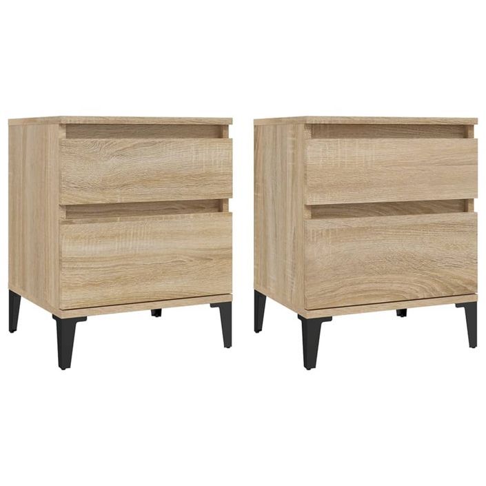 Tables de chevet 2 pcs Chêne sonoma 40x35x50 cm - Photo n°1