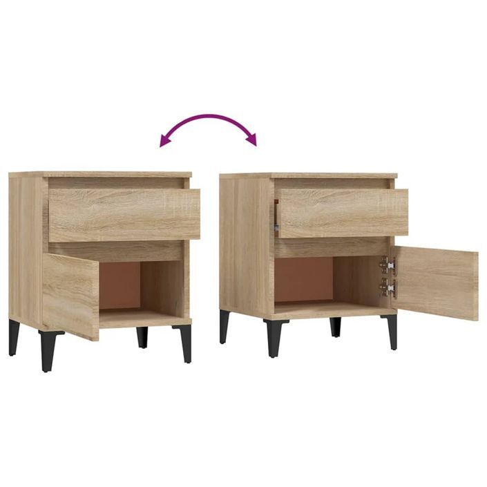 Tables de chevet 2 pcs Chêne sonoma 40x35x50 cm - Photo n°8