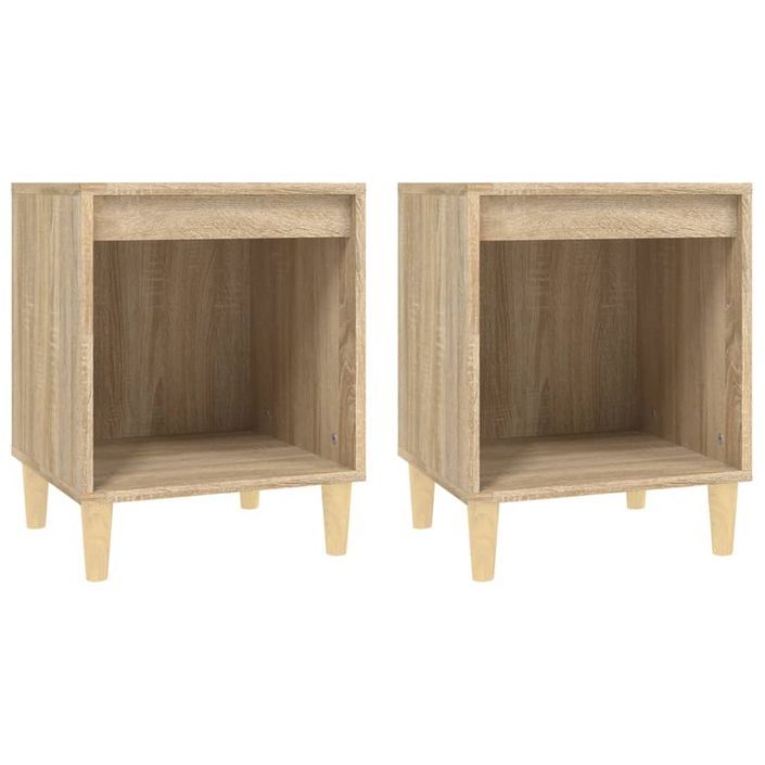 Tables de chevet 2 pcs Chêne sonoma 40x35x50 cm - Photo n°2